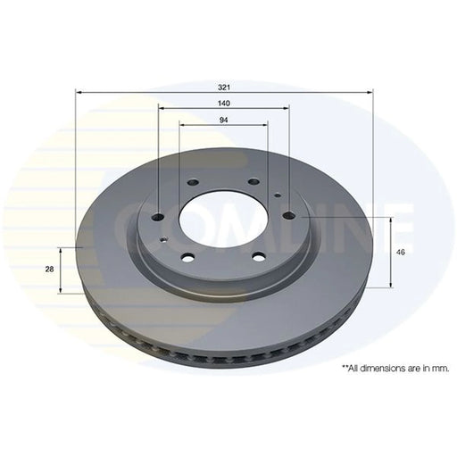 Comline 2 x Internally Vented Front Brake Discs ADC5228V
