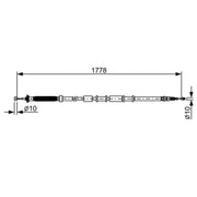 Bosch Handbrake Cable Right Rear 1 987 482 509
