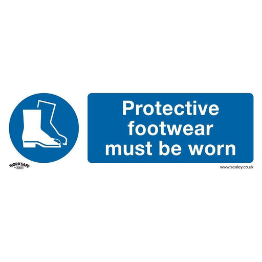 Sealey Mandatory Safety Sign Protective Footwear Must Be Worn Rigid Plastic Pack Sealey  - Town Parts