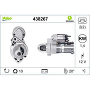 Valeo Starter Motor 12V 1.4kW 10 Teeth 438267