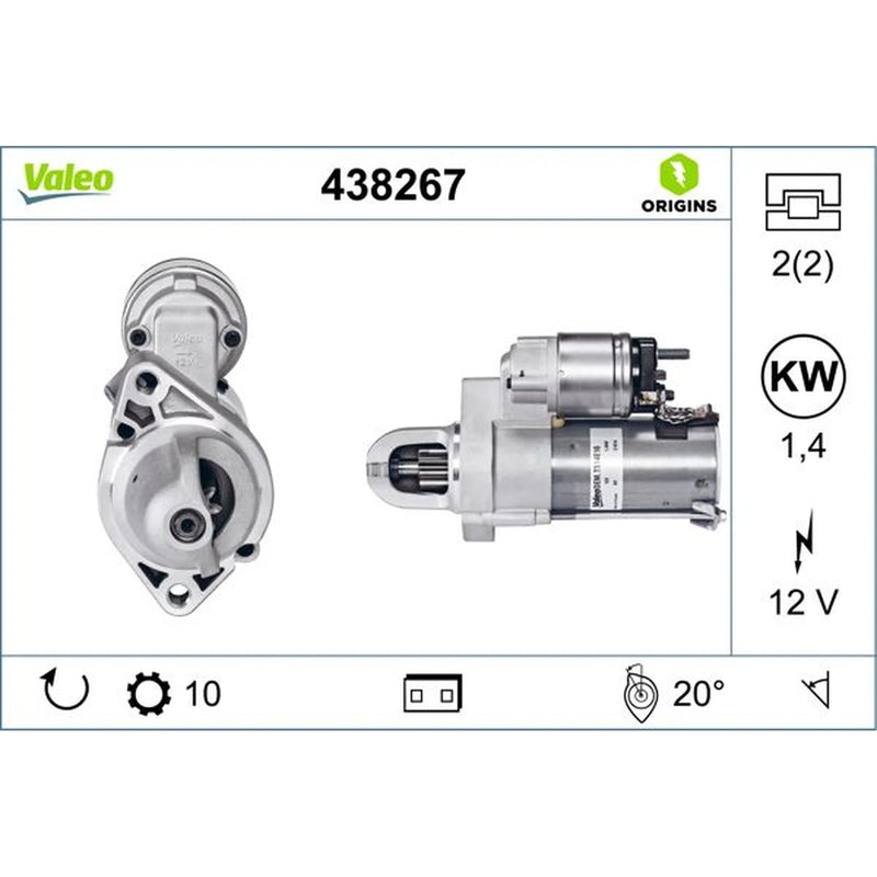 Valeo Starter Motor 12V 1.4kW 10 Teeth 438267