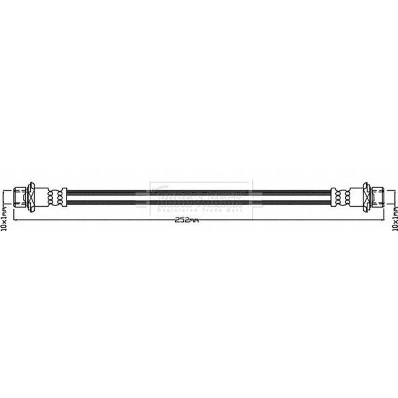 Borg & Beck Brake Hydraulic Hose Line Rear Left BBH8433