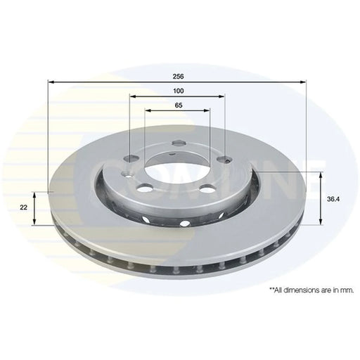 Comline 2 x Internally Vented Rear Brake Discs ADC1447V