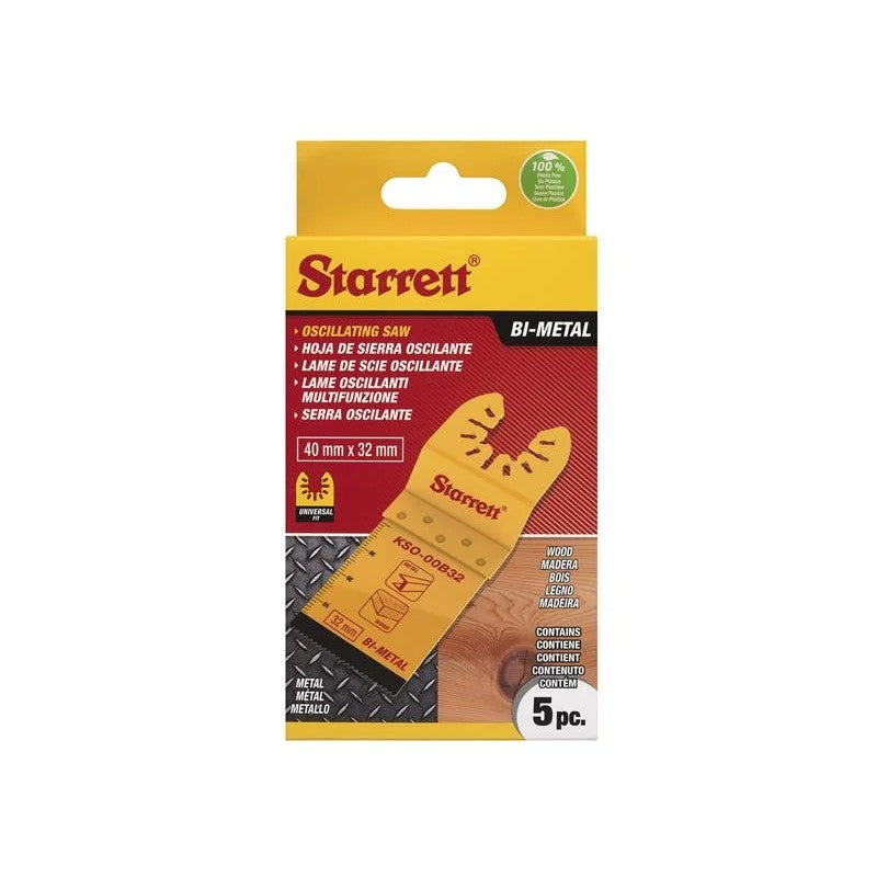 Starrett KSO-00B32-5 Plunge Bi-metal Oscillating Blade 40 x 32mm x 18 TPI Pack