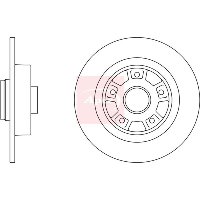 Apec 2 x Solid Rear Brake Discs DSK2378