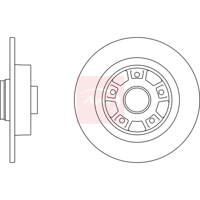 Apec 2 x Solid Rear Brake Discs DSK2378