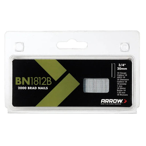 Arrow BN1812B Brad Nails 20mm Brown Head (Pack 2000) - ABN1812B