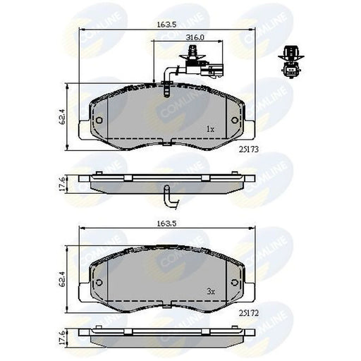 Comline 4 x Rear Brake Pad Set CBP12108