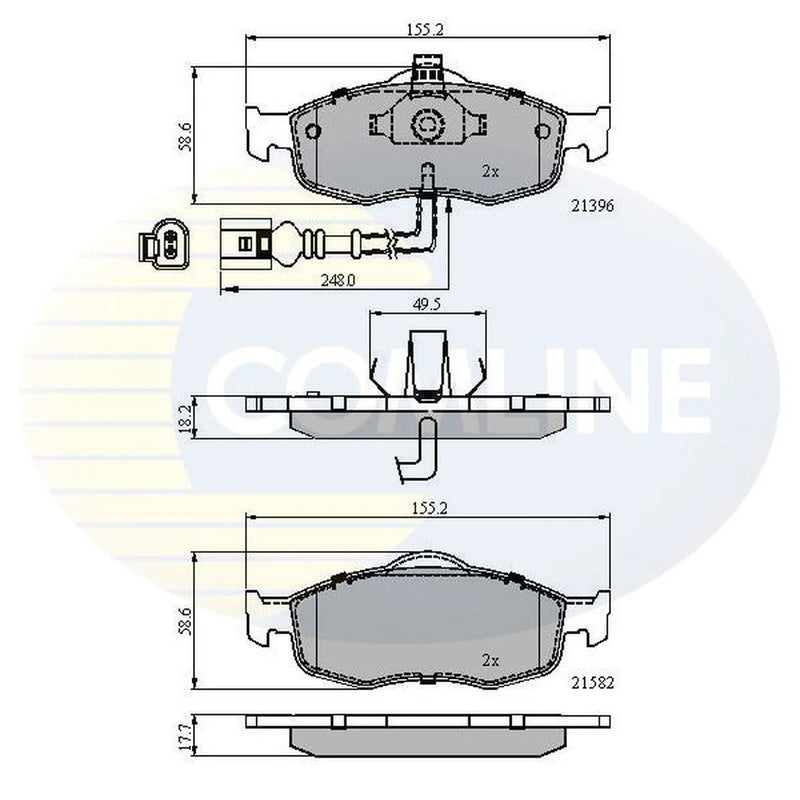Comline 4 x Front Brake Pad Set CBP1514