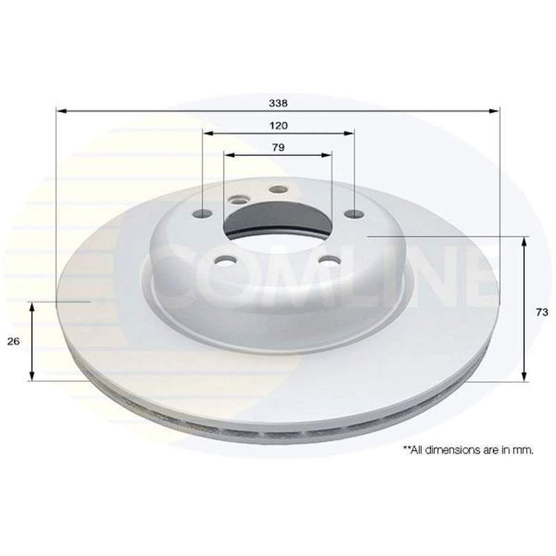 Comline 2 x Internally Vented Front Brake Discs ADC1741V