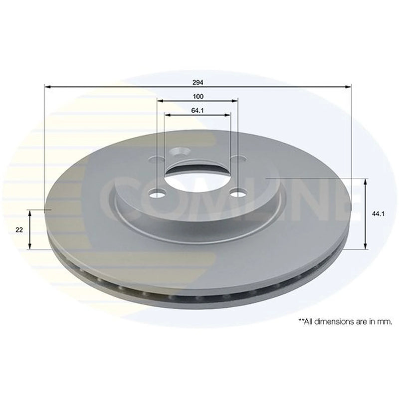 Comline 2 x Internally Vented Front Brake Discs ADC1767V