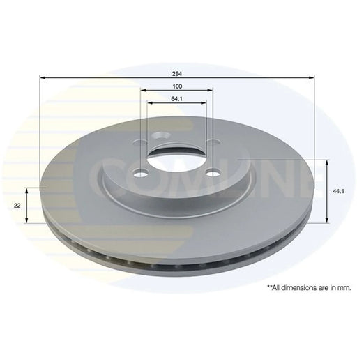 Comline 2 x Internally Vented Front Brake Discs ADC1767V