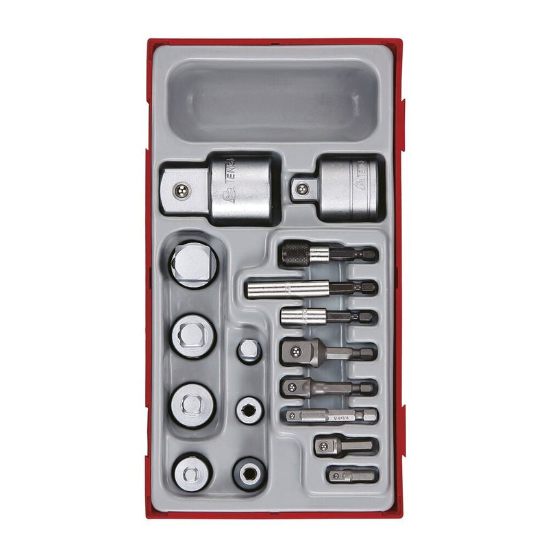 Teng Tools Socket Adaptor Set TT1 17 Pieces 1/4" 3/8" 1/2"