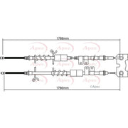 Apec Handbrake Cable Left Rear CAB1200