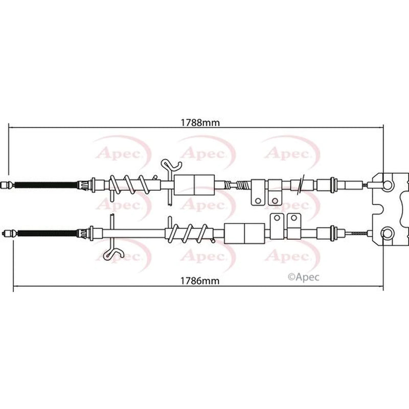 Apec Handbrake Cable Left Rear CAB1200