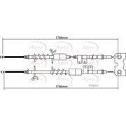 Apec Handbrake Cable Left Rear CAB1200