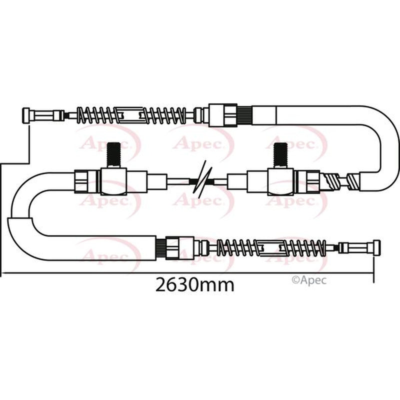 Apec Handbrake Cable Left Rear CAB1271