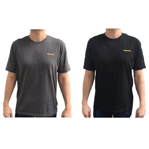 STANLEY® Clothing T-Shirt Twin Pack Grey & Black - XXL - STW40026-123