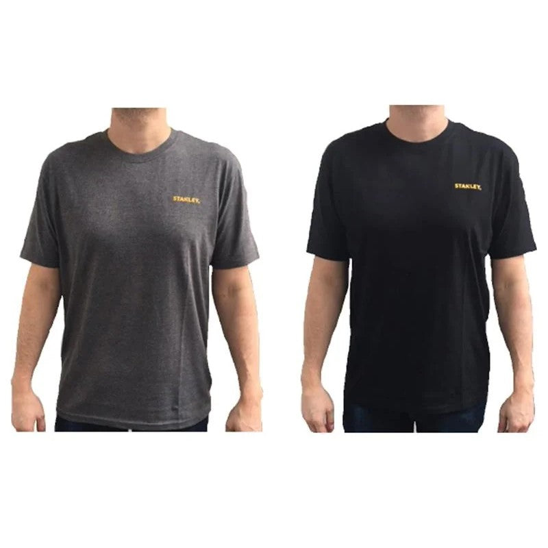 STANLEY® Clothing T-Shirt Twin Pack Grey & Black - XXL - STW40026-123