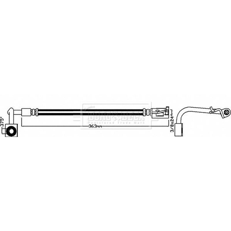 Borg & Beck Brake Hydraulic Hose Line Front Right BBH8092