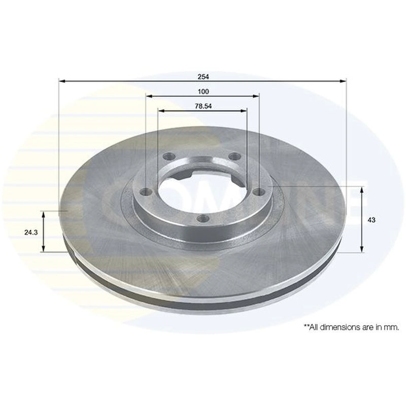 Comline 2 x Internally Vented Front Brake Discs ADC1204V