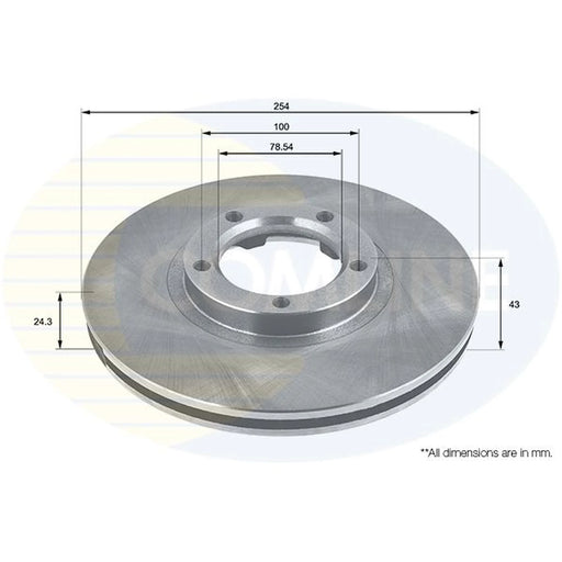 Comline 2 x Internally Vented Front Brake Discs ADC1204V
