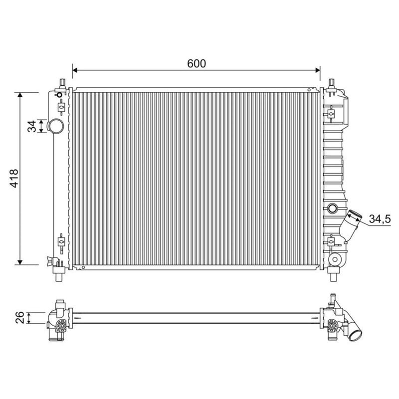 Valeo Engine Radiator 701276