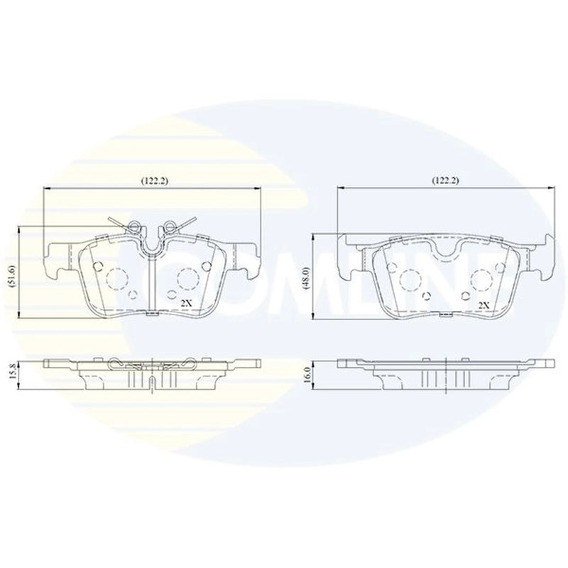 Comline 4 x Rear Brake Pad Set CBP03748