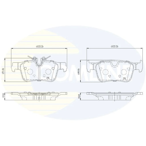 Comline 4 x Rear Brake Pad Set CBP03748