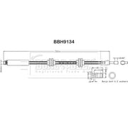 Borg & Beck Brake Hydraulic Hose Line Front Left BBH9134