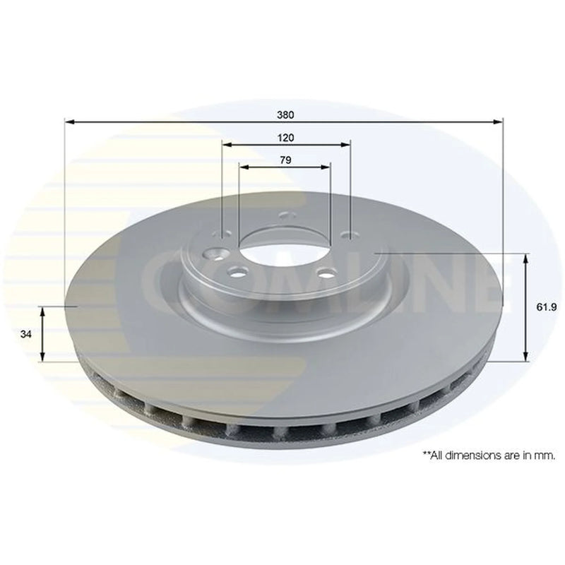 Comline 2 x Front Brake Discs ADC1285V