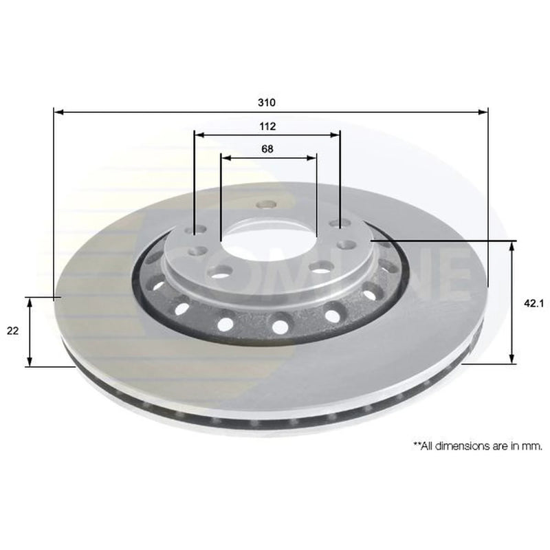 Comline 2 x Rear Brake Discs ADC2609V