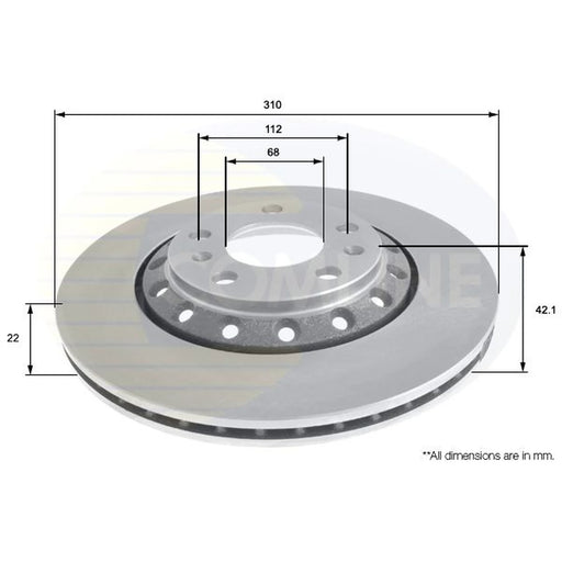 Comline 2 x Rear Brake Discs ADC2609V