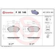 Brembo 4 x Front Brake Pad Set P50146