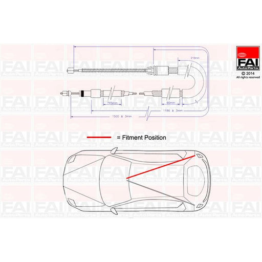 FAI Handbrake Cable Right Rear FBC0015