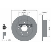 Textar 2 x Solid Rear Brake Discs 92172103