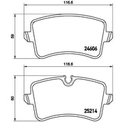Brembo 4 x Rear Brake Pad Set P85119