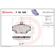 Brembo 4 x Front Brake Pad Set P68008