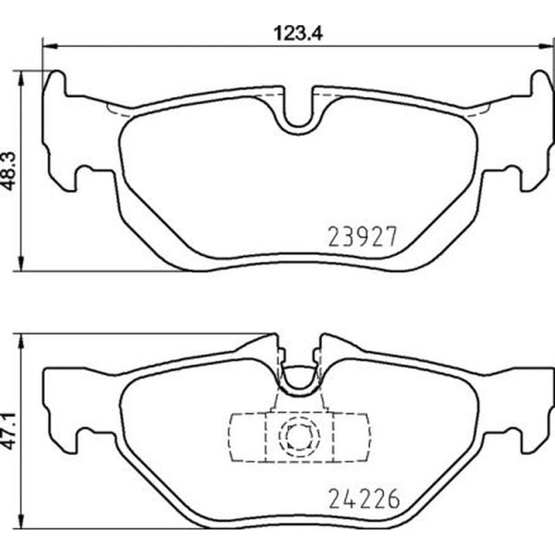 Brembo 4 x Rear Brake Pad Set P06105