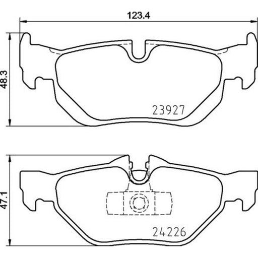 Brembo 4 x Rear Brake Pad Set P06105