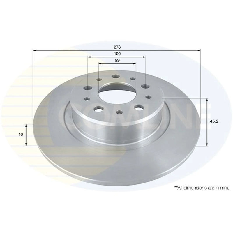 Comline 2 x Solid Rear Brake Discs ADC1831