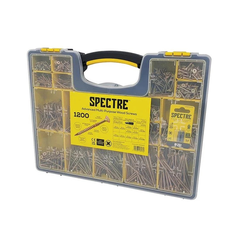 ForgeFix Spectre™ Wood Screw Site Organiser 1200 Piece - OPSPE1200Y