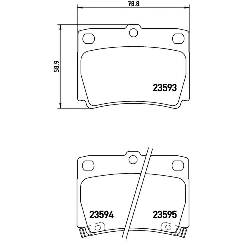 Brembo 4 x Rear Brake Pad Set P54026