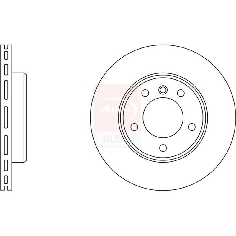 Apec 2 x Vented Front Brake Discs SDK6005