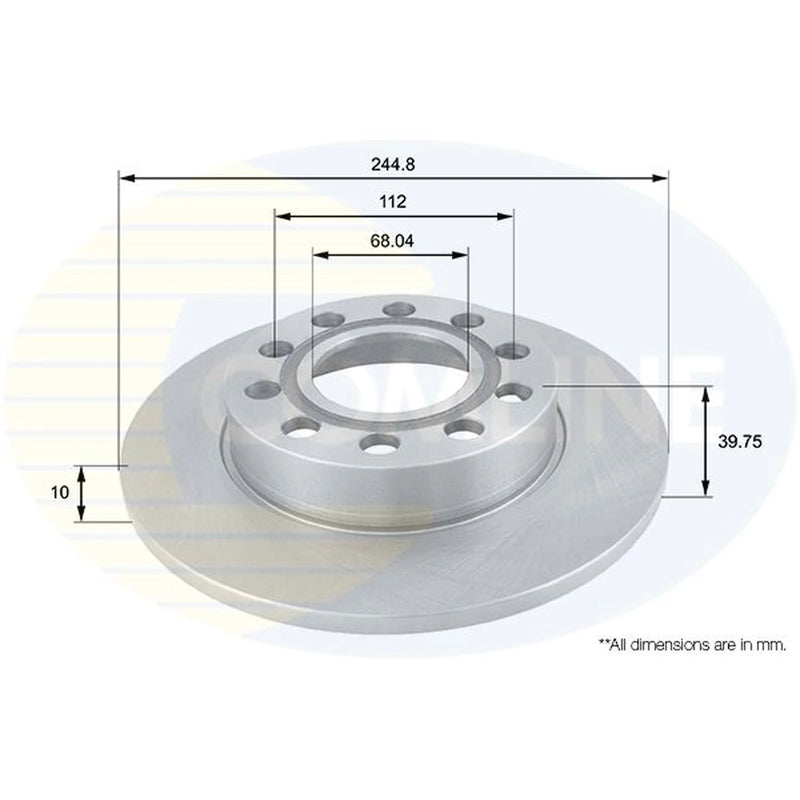 Comline 2 x Solid Rear Brake Discs ADC1446