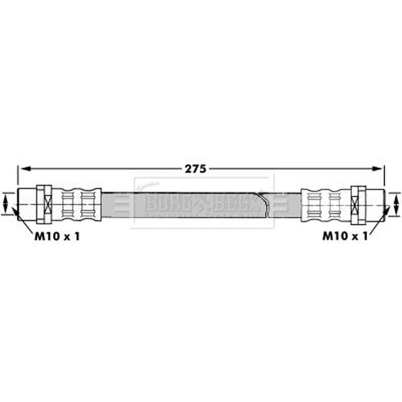 Borg & Beck Brake Hydraulic Hose Line Rear Left BBH7306