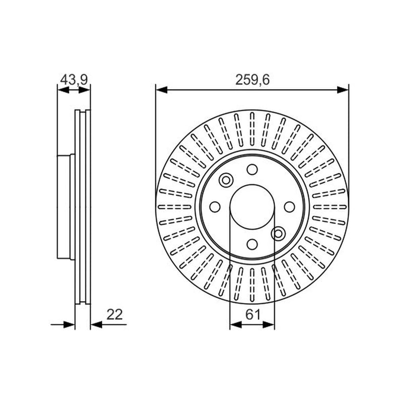 Bosch 2 x Vented Brake Discs 0 986 479 S90