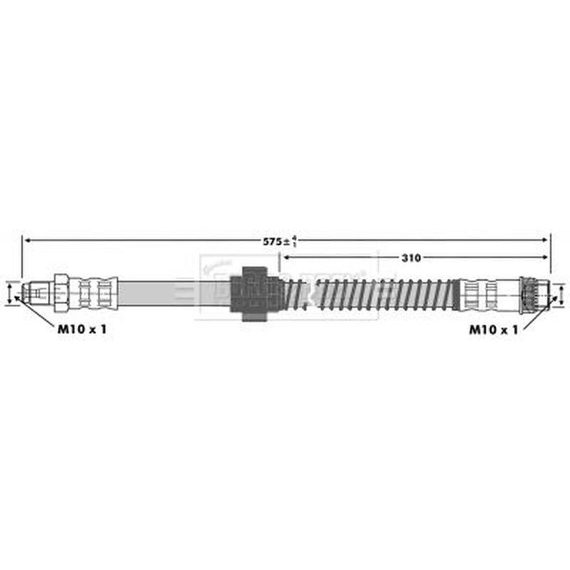 Borg & Beck Brake Hydraulic Hose Line Front Left BBH6745