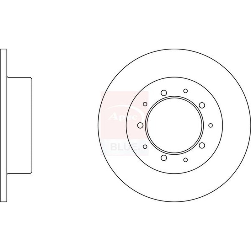 Apec 2 x Solid Rear Brake Discs SDK6204