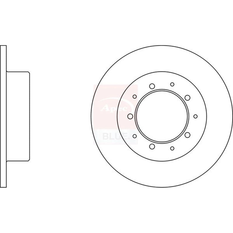 Apec 2 x Solid Rear Brake Discs SDK6204